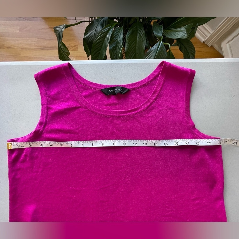 Ming Wang sized 0X fuchsia pink tank mature career work modest layer office - Picture 8 of 11